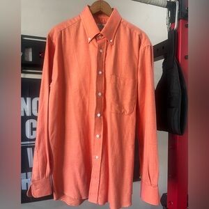 Gitman Bros Men’s Vintage Orange Flannel Button Down Shirt Size L Made In USA
